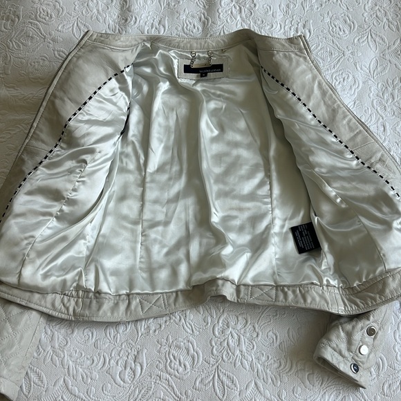 Wilsons Leather Off-White 100% Leather Vintage Jacket Size Medium - Picture 7 of 11